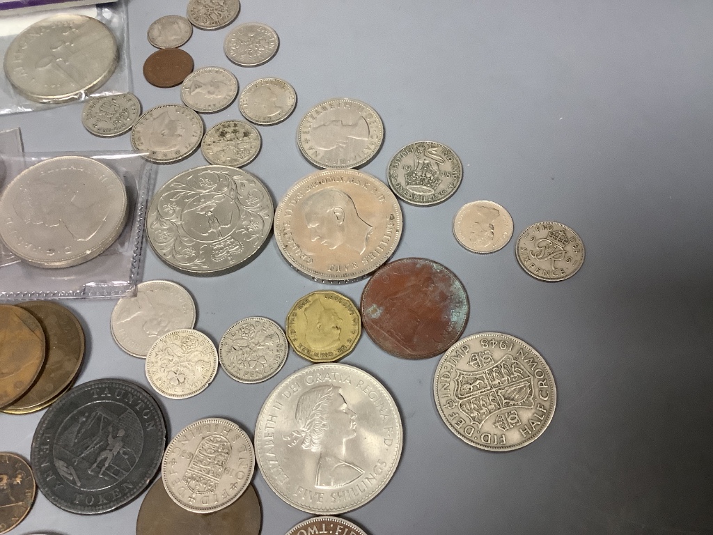 Assorted crowns and other coins